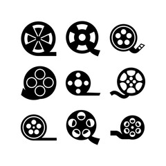 film reel icon or logo isolated sign symbol vector illustration - high quality black style vector icons
