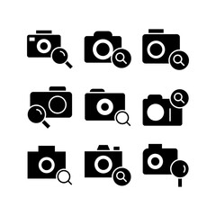 search camera icon or logo isolated sign symbol vector illustration - high quality black style vector icons
