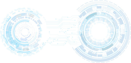 Abstract blue computer technology background with circuit board and  circle tech.illustration for elements