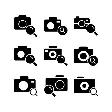 search camera icon or logo isolated sign symbol vector illustration - high quality black style vector icons

