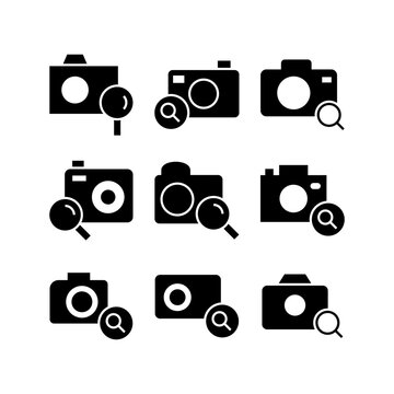 search camera icon or logo isolated sign symbol vector illustration - high quality black style vector icons
