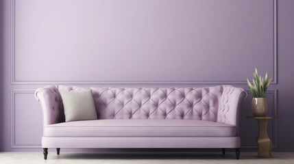 Modern Interior Lavender Sofa created with Generative AI Technology, ai, generative
