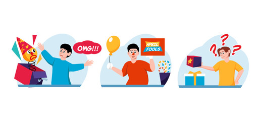 Flat Bundle April Fools Design Illustration
