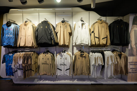 MADRID, SPAIN - CIRCA JANUARY, 2020: interior shot of Real Madrid Official Store