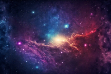 Obraz na płótnie Canvas Stars in night sky web banner space background, abstract, planetarium, Generative AI