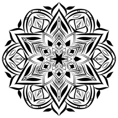 black mandala pattern icon