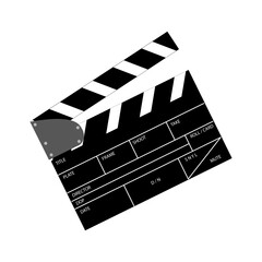 Fototapeta premium simple vector film clapper, isolated on white
