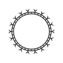 black rounded circle frame border