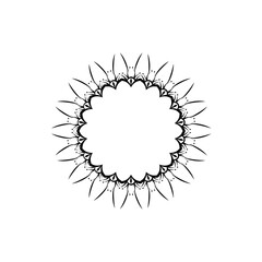 black rounded circle frame border