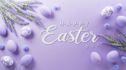 Happy easter! Colourful Easter eggs on pastel background. Decoration concept for greetings and presents on Easter Day celebrate time.