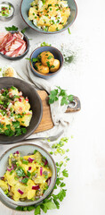 Set with different potato salads