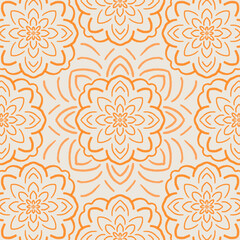 Orange Leaf Mandala Vector minimalist design pattern