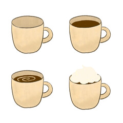マグカップに入ったコーヒーセット
