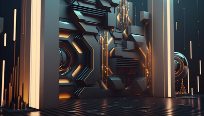 abstract 3d render futuristic background