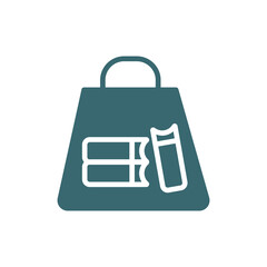 bag of books icon. Filled bag of books icon from education and science collection. Glyph vector isolated on white background. Editable bag of books symbol can be used web and mobile