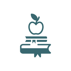 book and apple icon. Filled book and apple icon from education and science collection. Glyph vector isolated on white background. Editable book and apple symbol can be used web and mobile