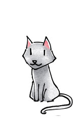 Kitty cartoon character PNG illustration chalk style