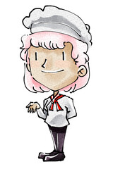 Children cartoon character PNG illustration chalk style