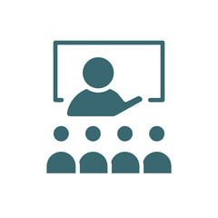 lesson icon. Filled lesson icon from distance learning collection. Glyph vector isolated on white background. Editable lesson symbol can be used web and mobile