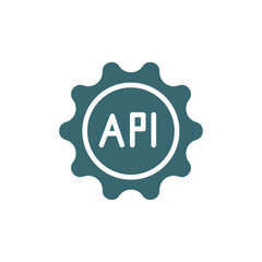api icon. Filled api icon from information technology collection. Glyph vector isolated on white background. Editable api symbol can be used web and mobile