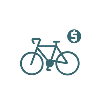 bicycle rental icon. Filled bicycle rental icon from transportation collection. Glyph vector isolated on white background. Editable bicycle rental symbol can be used web and mobile