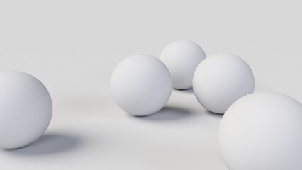 White Spheres with Shadow