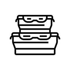 storage bowls kitchen cookware line icon vector illustration