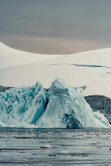 Icebergs of Antarctica, Vertical Shot of Blue Jagged ice