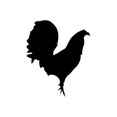Rooster silhouette vector, poultry chickens roosters vector