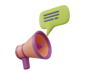 3D rendering megaphone isolated.