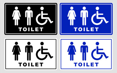 set bundle toilet sign printable public signage symbol wc simple black minimalist restroom area