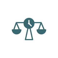time balance icon. Filled time balance icon from Human Resources collection. Glyph vector isolated on white background. Editable time balance symbol can be used web and mobile