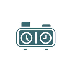 chess clock icon. Filled chess clock icon from Human Resources collection. Glyph vector isolated on white background. Editable chess clock symbol can be used web and mobile