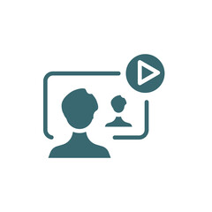 video conference icon. Filled video conference icon from Human Resources collection. Glyph vector isolated on white background. Editable video conference symbol can be used web and mobile