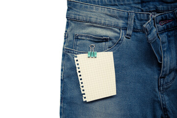Cloth jean label tag with blank black mockup
