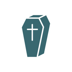 coffin icon. Filled coffin icon from Insurance and Coverage collection. Glyph vector isolated on white background. Editable coffin symbol can be used web and mobile