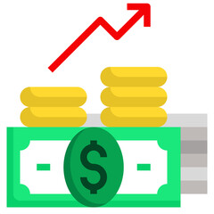 Revenue flat icon,linear,outline,graphic,illustration