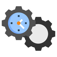 time management flat icon,linear,outline,graphic,illustration