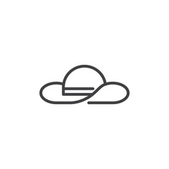 Fototapeta premium Pamela hat line icon