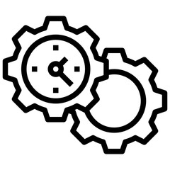 time management line icon,linear,outline,graphic,illustration