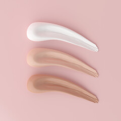 Fototapeta premium Cosmetic liquid foundation cream,Makeup matte concealer foundation CC or BB-cream powder. 3D Render.