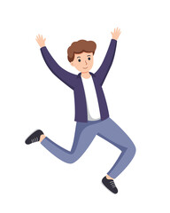 character man happy dance movements isolated