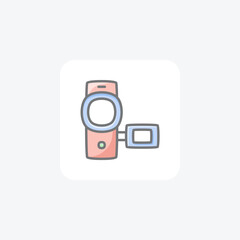 Camera, media, fully editable vector icon

