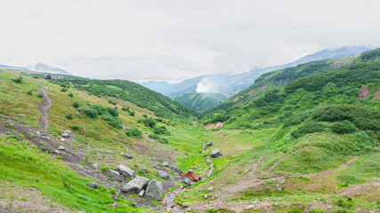 Fototapeta na wymiar Small Valley of Geysers, Kamchatka Peninsula, Russia.