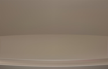 Abstract Luxury beige Background. Empty beige Gradient Room, Studio, Space. Curved stage used as a background for displaying your products.  3D vector Illustration.
