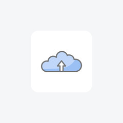 Cloud, arrow fully editable vector icon

