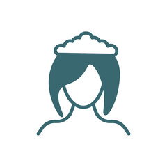 wiping woman head icon. filled wiping woman head, container icon from cleaning collection. flat glyph vector isolated on white background. Editable wiping woman head symbol can be used web and mobile