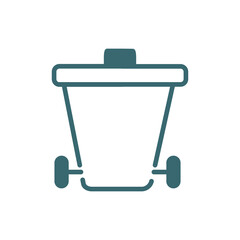 wiping trash can icon. filled wiping trash can, dustpan icon from cleaning collection. flat glyph vector isolated on white background. Editable wiping trash can symbol can be used web and mobile
