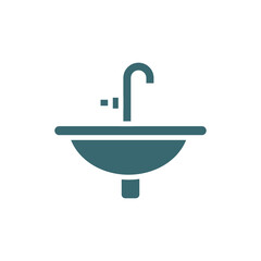 sink icon. filled sink, equipment icon from cleaning collection. flat glyph vector isolated on white background. Editable sink symbol can be used web and mobile