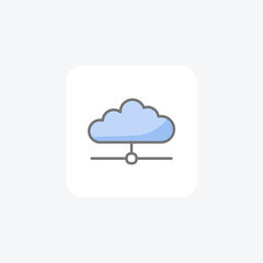 Cloud, network, fully editable vector icon

